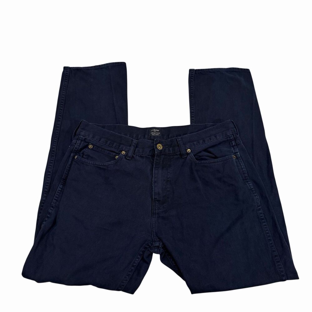 J. Crew The Sutton Mens Jeans 34x32 Regular Denim Navy Blue 100% Cotton Canvas - Picture 3 of 9